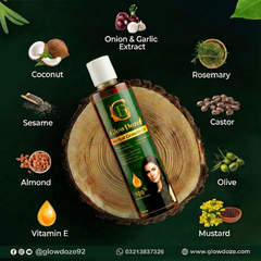 GlowDoze Herbal Hair Growth Oil - 250ml | Professional Strength Large Value Pack