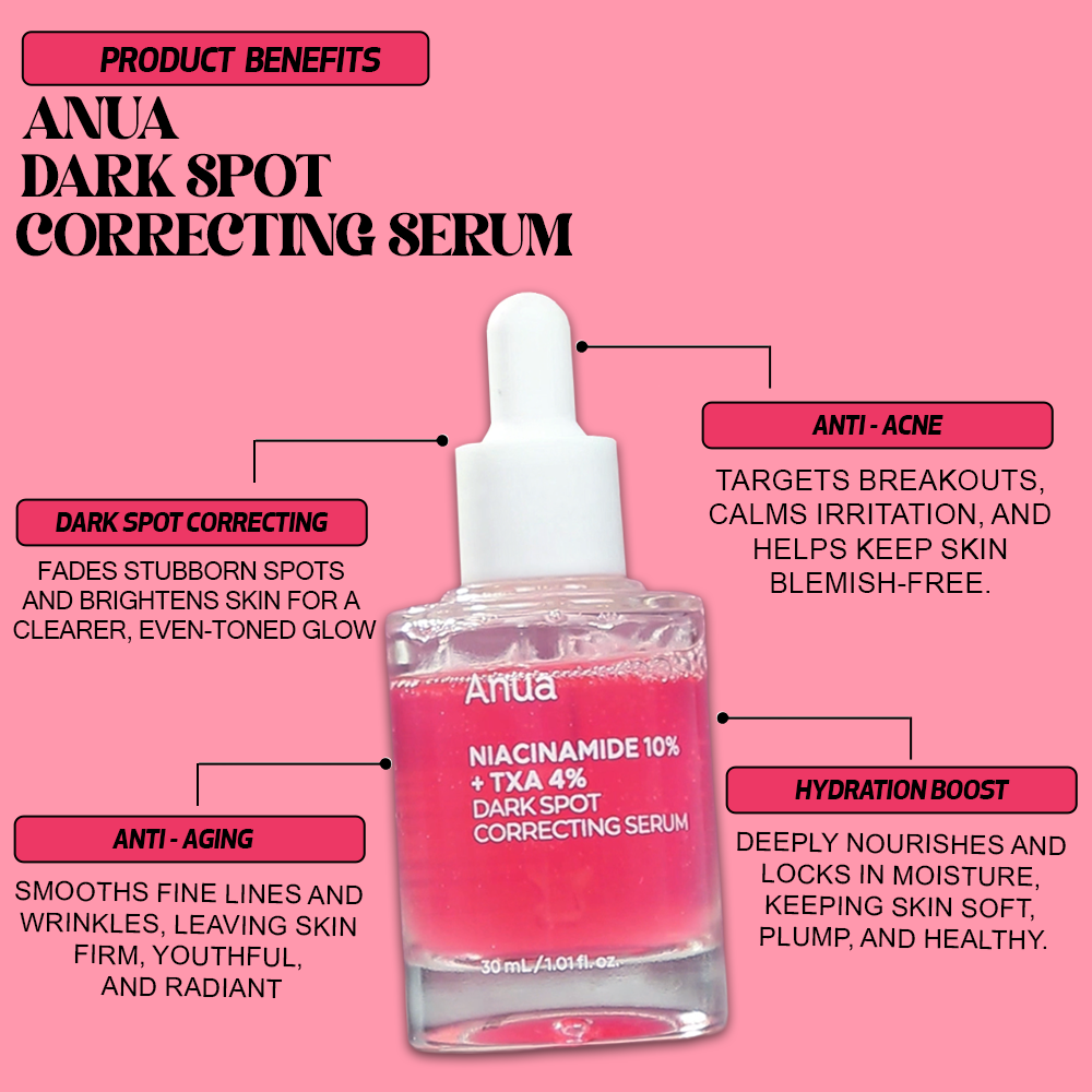 Anua Brightening & Anti-Aging Serum Protects & Evens Skin Tone with Niacinamide + SPF 30