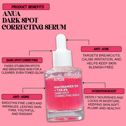 Anua Brightening & Anti-Aging Serum Protects & Evens Skin Tone with Niacinamide + SPF 30