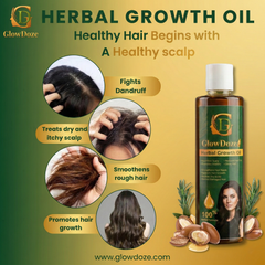 GlowDoze Herbal Hair Growth Oil - 250ml | Professional Strength Large Value Pack